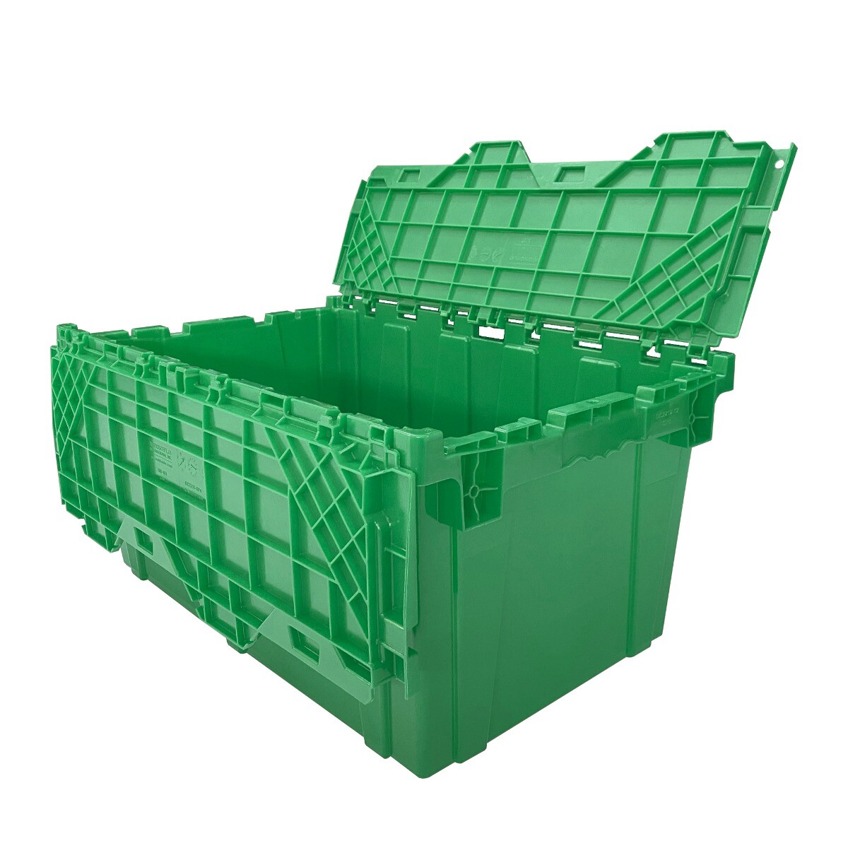 UBMOVE Storage and Packing Plastic Tote Crate Attached Lid Flip Top, 27″x17″x12″