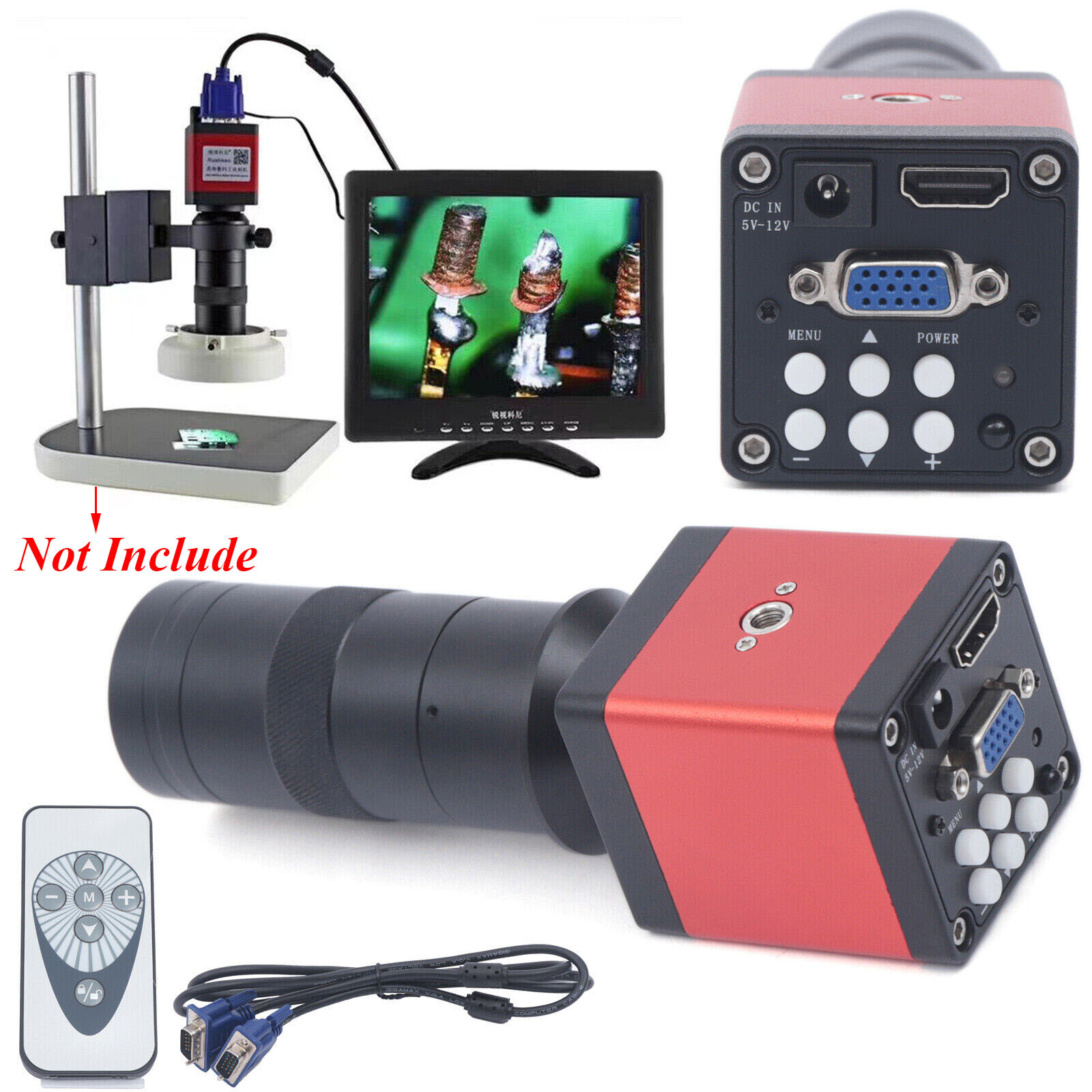 HDMI Video Microscope VGA Camera HD Industrial Digital USB Lens 1080p 14mp 60FPS