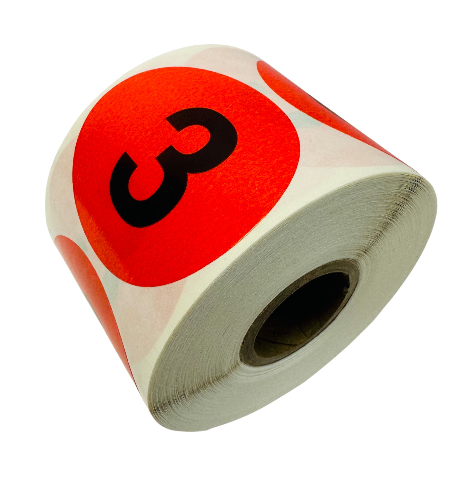 Inventory Control Numbered Labels – Number 3 (Three) 2″ Peel & Stick 500 Sticker