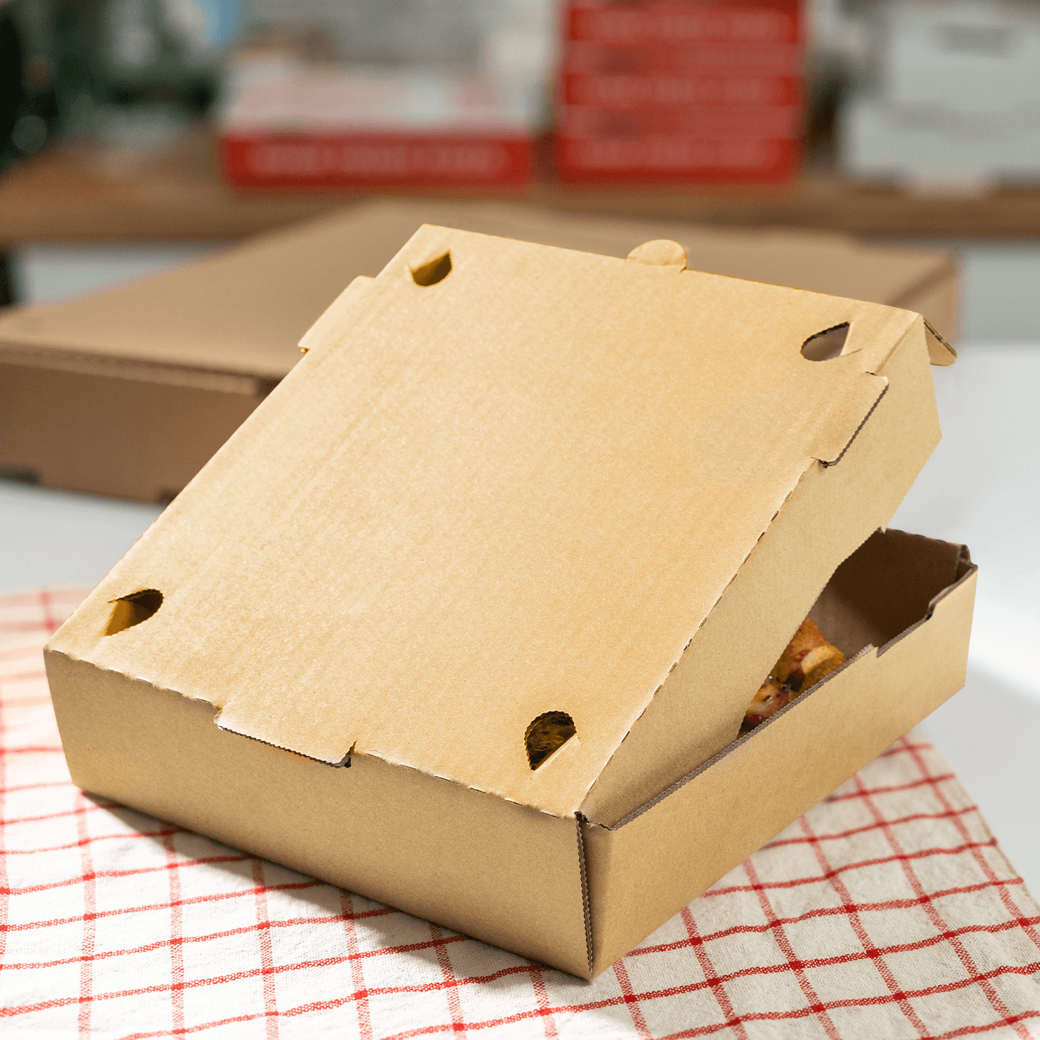 Karat Corrugated Pizza Box, 8”x8”x2”, Kraft – 50 pcs, FP-PBF08K