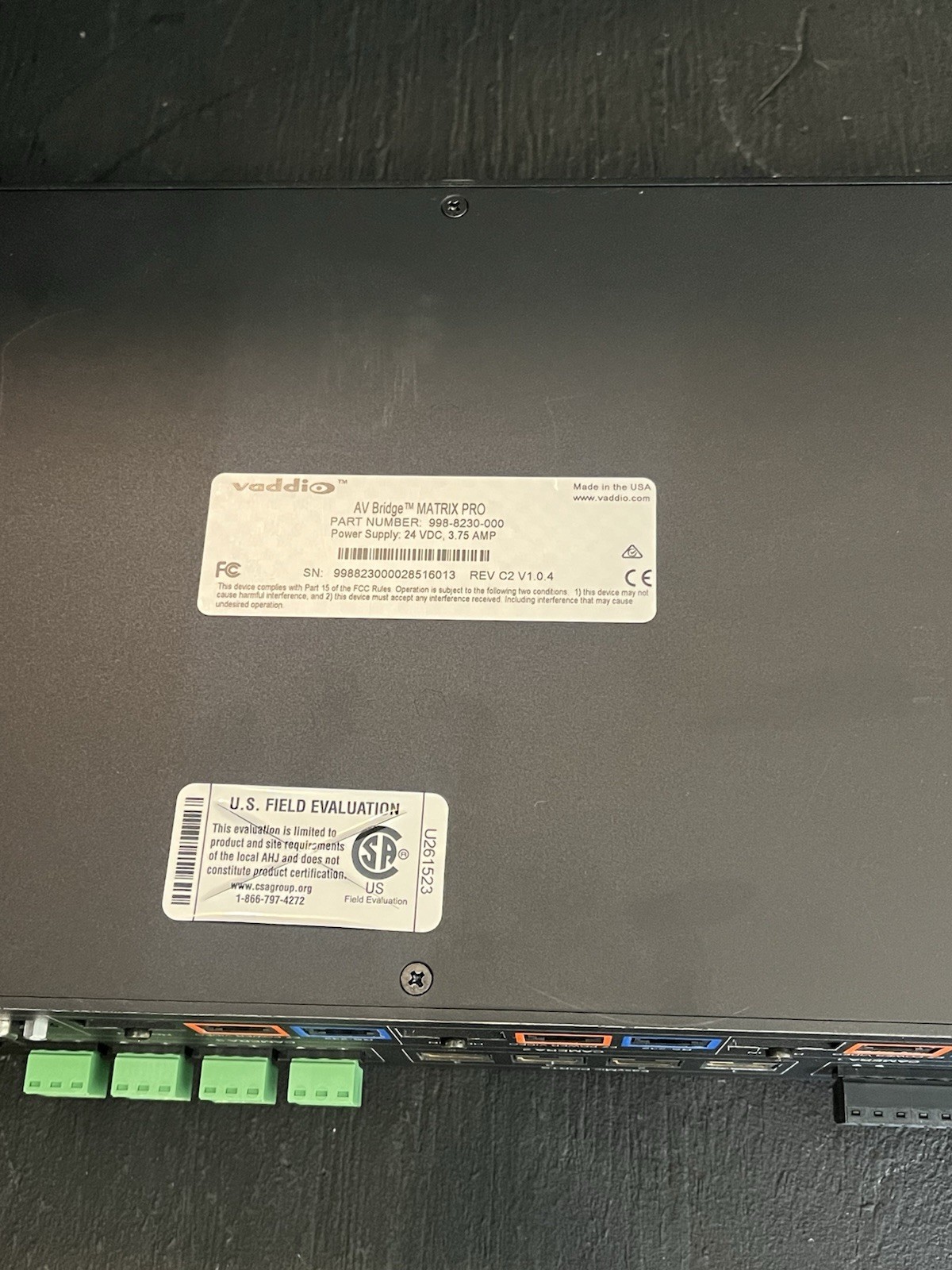 Vaddio 999-8230-000 AV Bridge MATRIX PRO *Parts*
