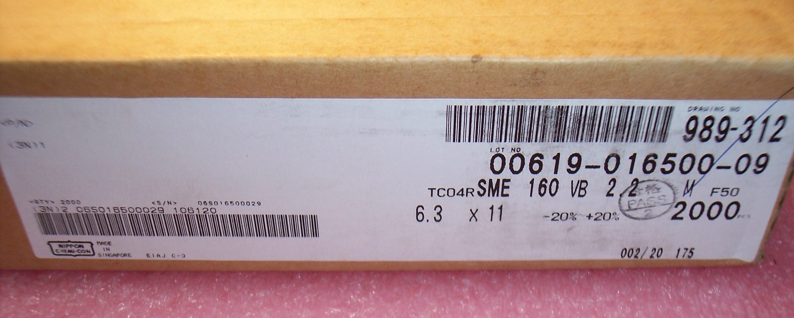 QTY (100) 2.2uf 160V 85′ ALUMINUM ELECTROLYTIC CAPACITORS SME160VB2.2MF50 NCC