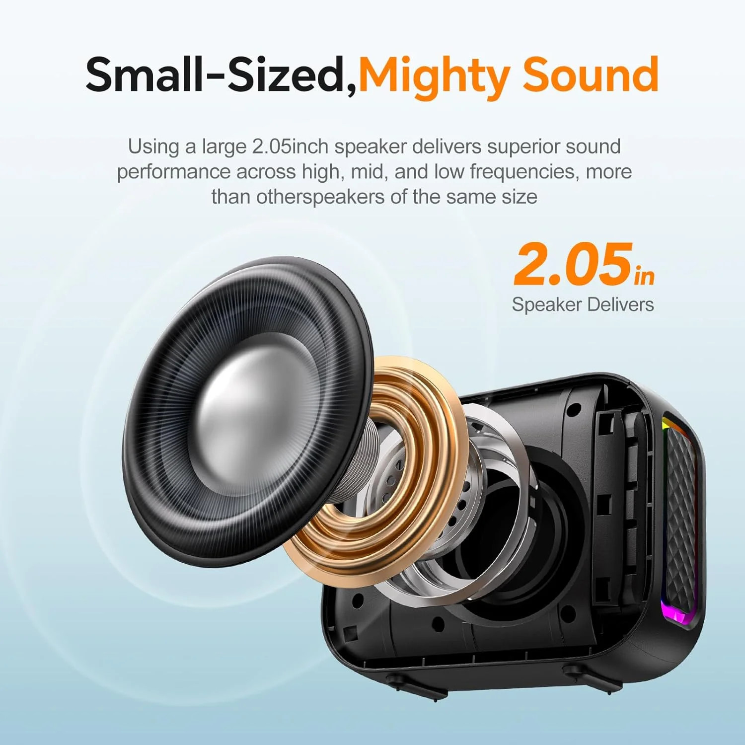 Portable Bluetooth Speaker Line-in Support: IPX5 Waterproof HD Sound Up to 24H P