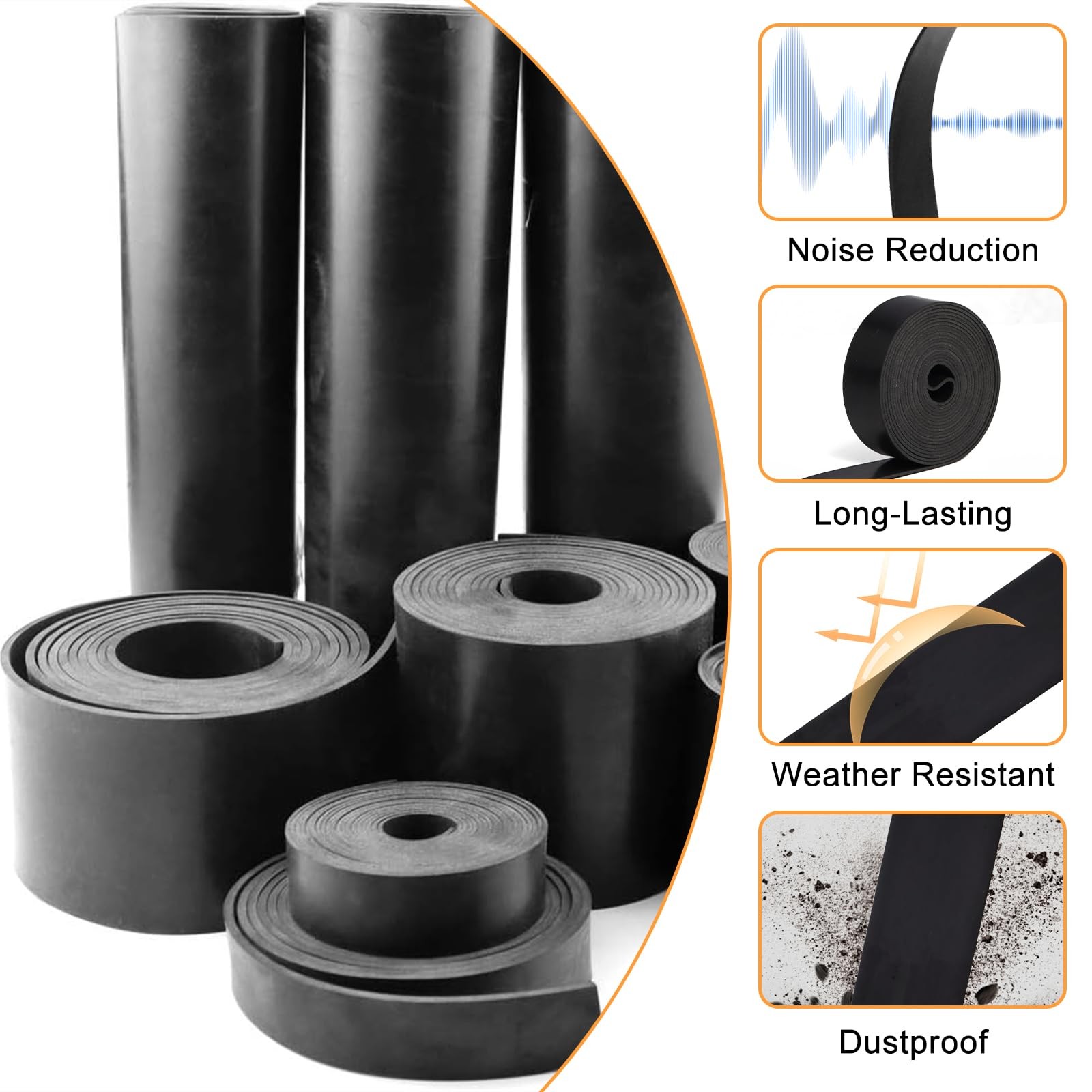 Rubber Strips With Adhesive Backing 1 In X 1/16 In X 10 Ft Neoprene Gaskets And