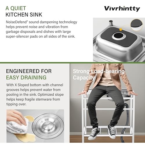Free Standing Kitchen Utility Sink with Workbench & Accessory Set, Stainless