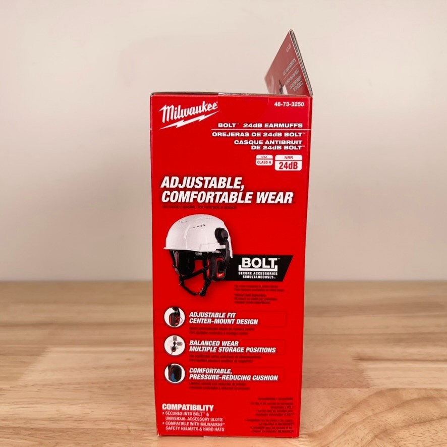 NEW Milwaukee 48-73-3250 BOLT Earmuffs 24dB Helmet Hard Hat Hearing Protection