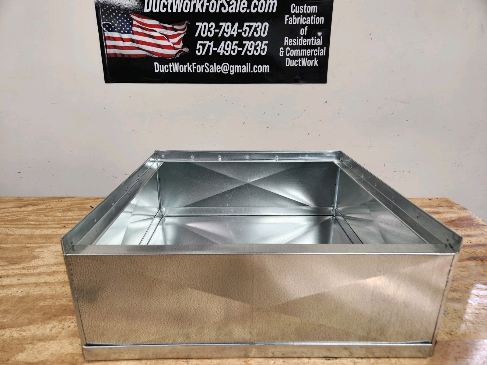 21″x21″x17″ tall furnace stand return air box duct hvac
