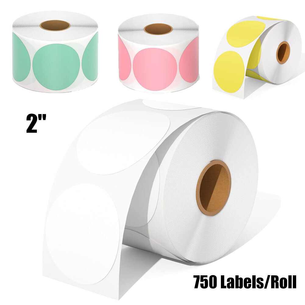 2″ Round Color Coding Labels Roll Circle Dot Sticker Self-Adhesive Removable