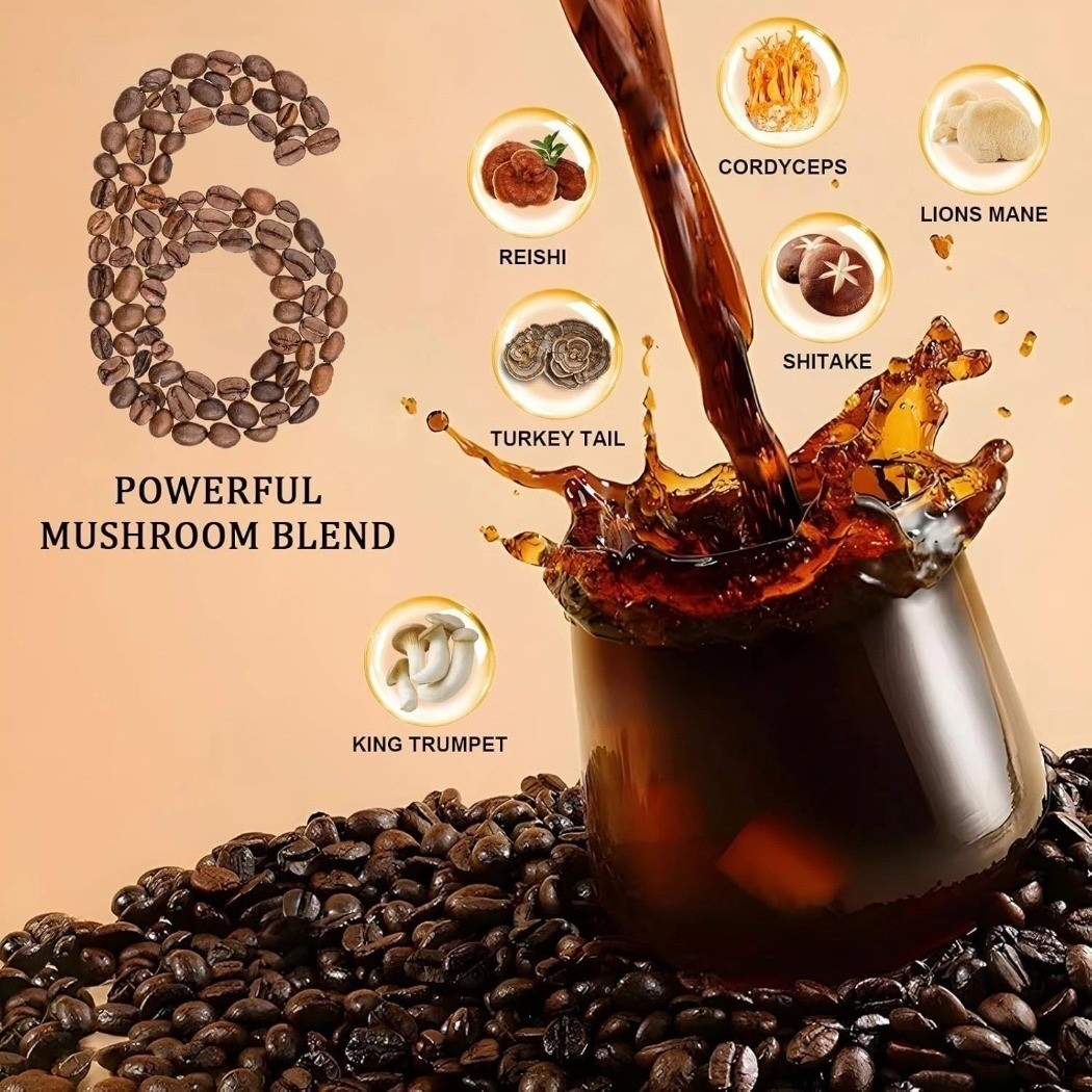 (Pack of 2) Organic NEW Mushroom Coffee 30 Servings Instant Coffee Mix