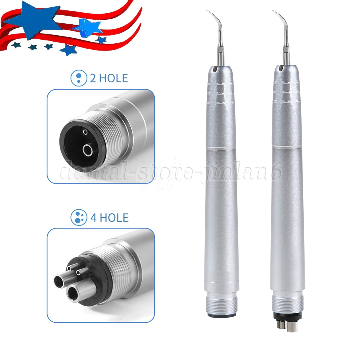 Kavo Style Dental Air Scaler Handpiece Sonic Scaler Cleaner 2/4Holes w/3pcs Tips