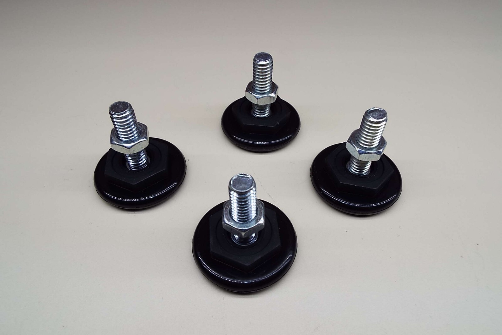 x4 FEET ADJUSTABLE GLIDE NYLON LEVELING PAD 1.375 BASE 5/16-18 ESSENTRA WITH NUT