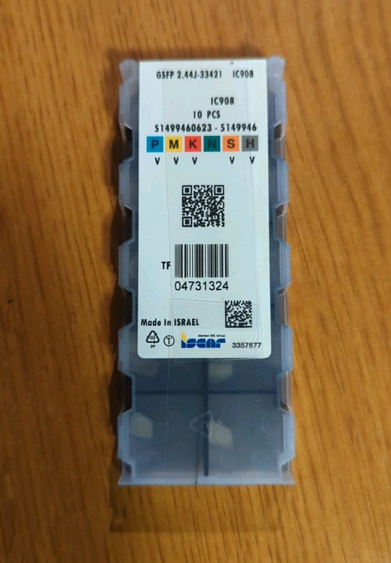 ISCAR GSFP 2.44J-33421 IC908 Carbide Cutoff Insert Grooving (Box of 10) ISRAEL