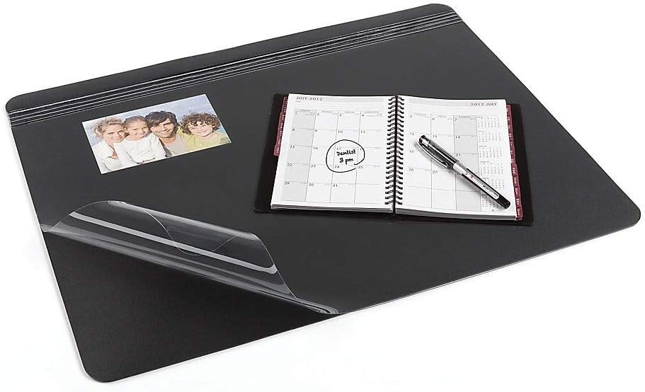 Overlay Desk Pad 19in. x 24in. Black/Clear 48174-OD