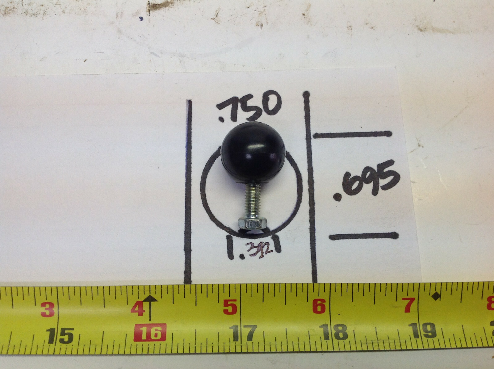 round plastic knob 10-32 x 3/4″ Brass Insert (1 lot 25pcs) (#1673- E-1)