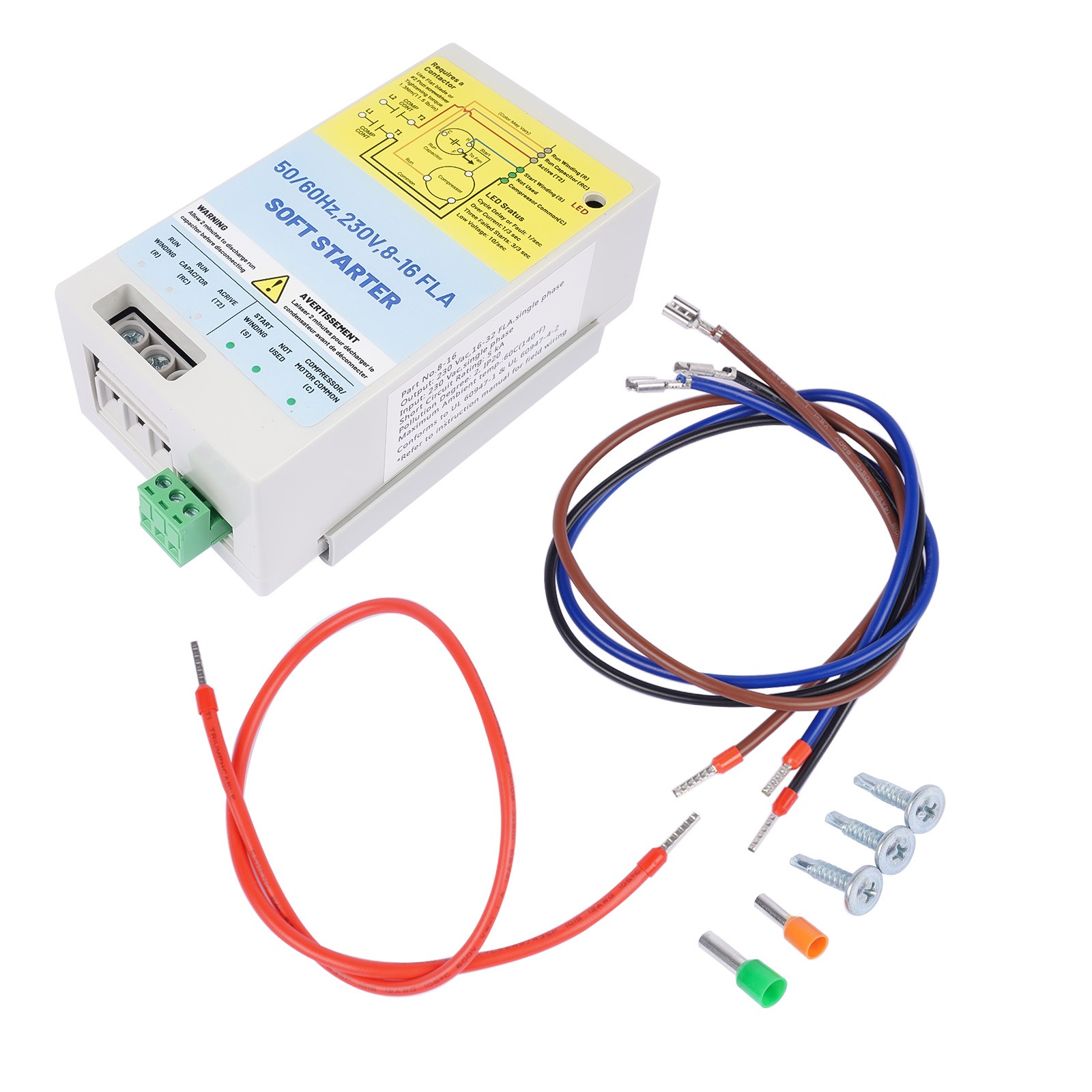 8-16A AC Soft Starter Motor Protection for Utility and/or Generator Power 230V