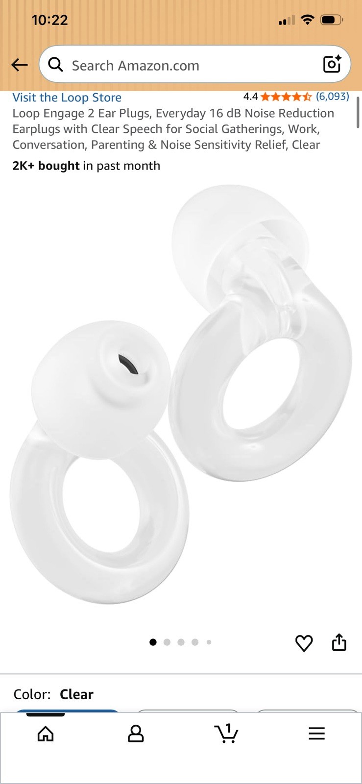 Loop Engage 2 Ear Plugs, Everyday 16 dB Noise Reduction Earplugs with