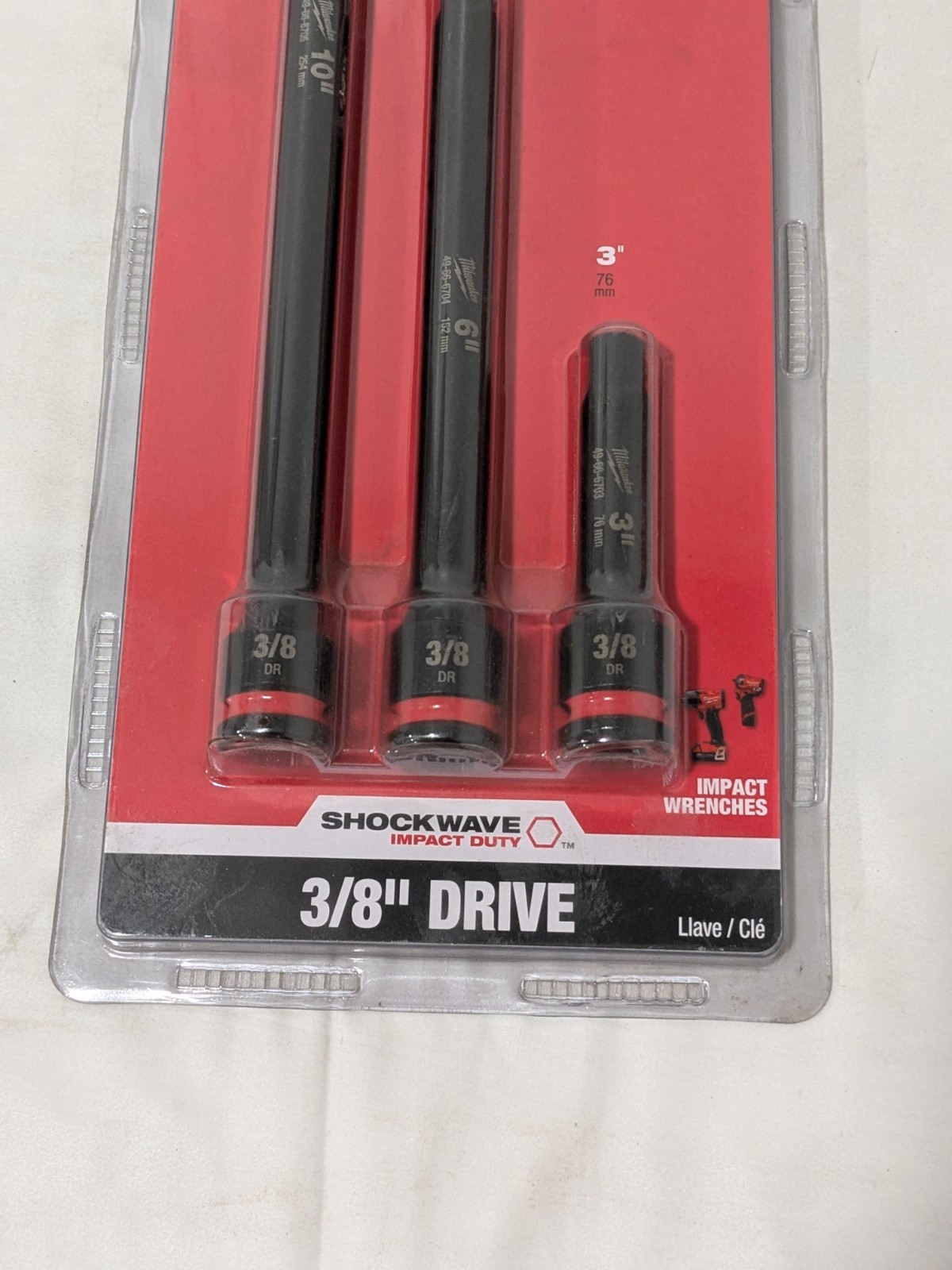 Milwaukee Tool 3 Pc. SHOCKWAVE Impact Duty 3/8″ Drive Extension Set 49-66-6714