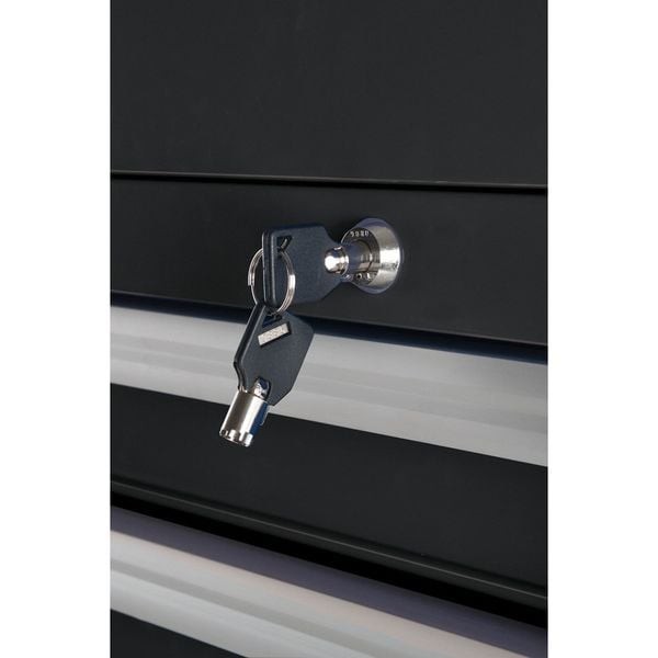 Westward 32H865 Westward Side Cabinet, 7-Drawers, Powder Coated Black, 15.5″ W