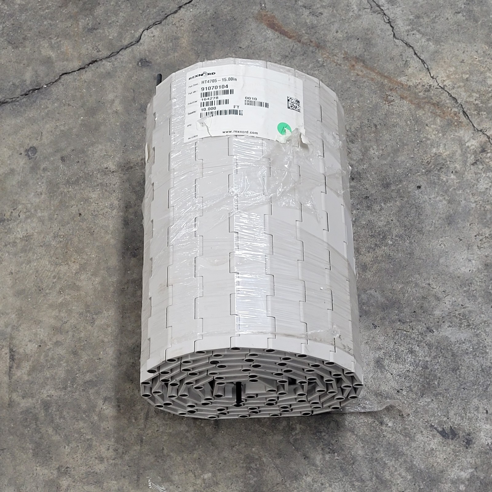 Rexnord 91070104 Mat Top Conveyor Chain, HT4705-15.00IN, 10′ Long, 15″ Wide