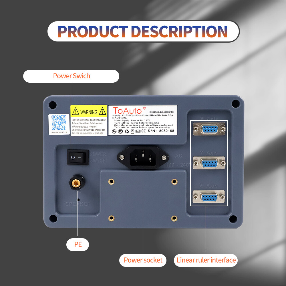 TOAUTO 2Axis /3 Axis Digital Readout 7» LCD Touch Screen DRO 5UM Linear Scale