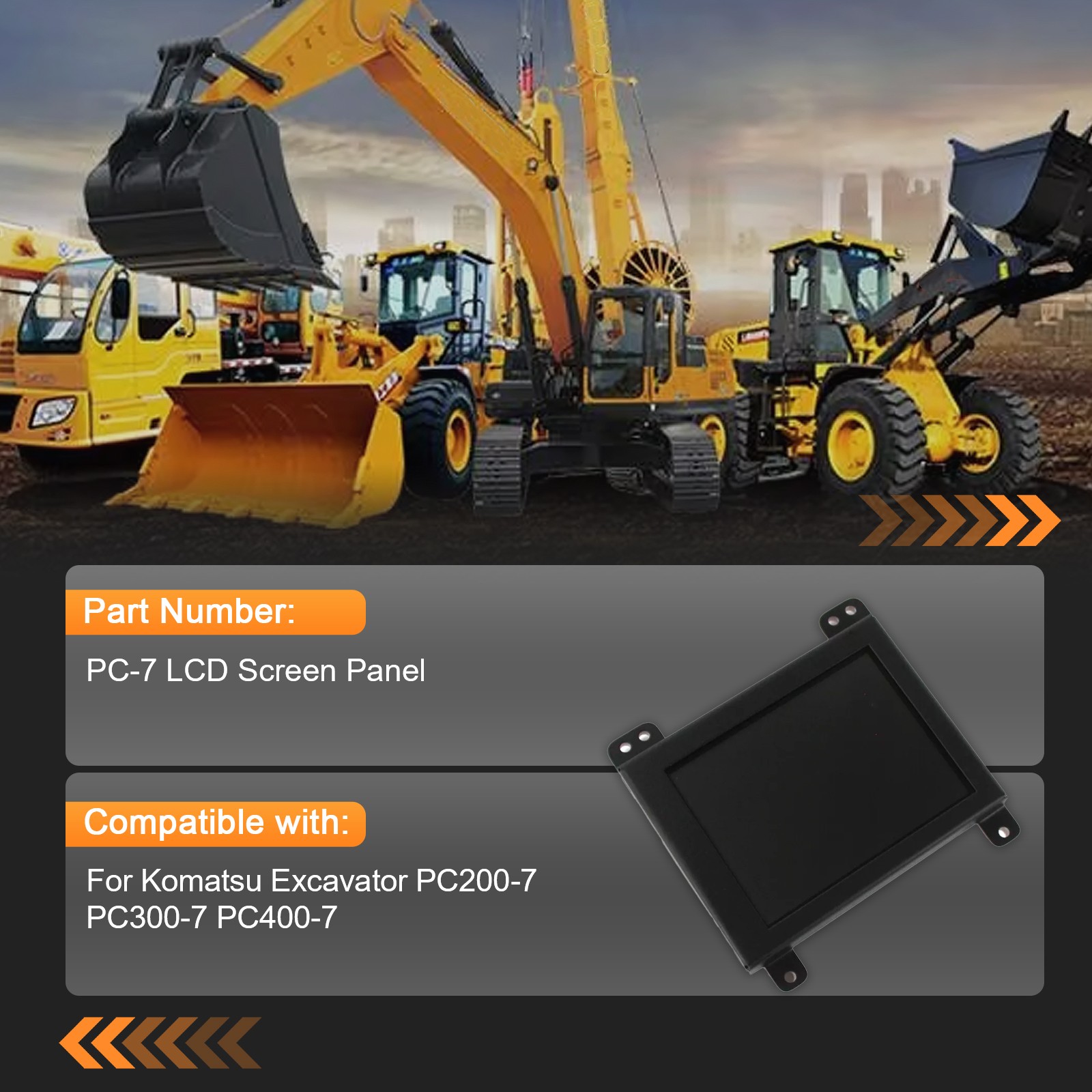 New PC-7 Series Monitor LCD Screen Panel For Komatsu PC200-7 PC300-7 PC400-7
