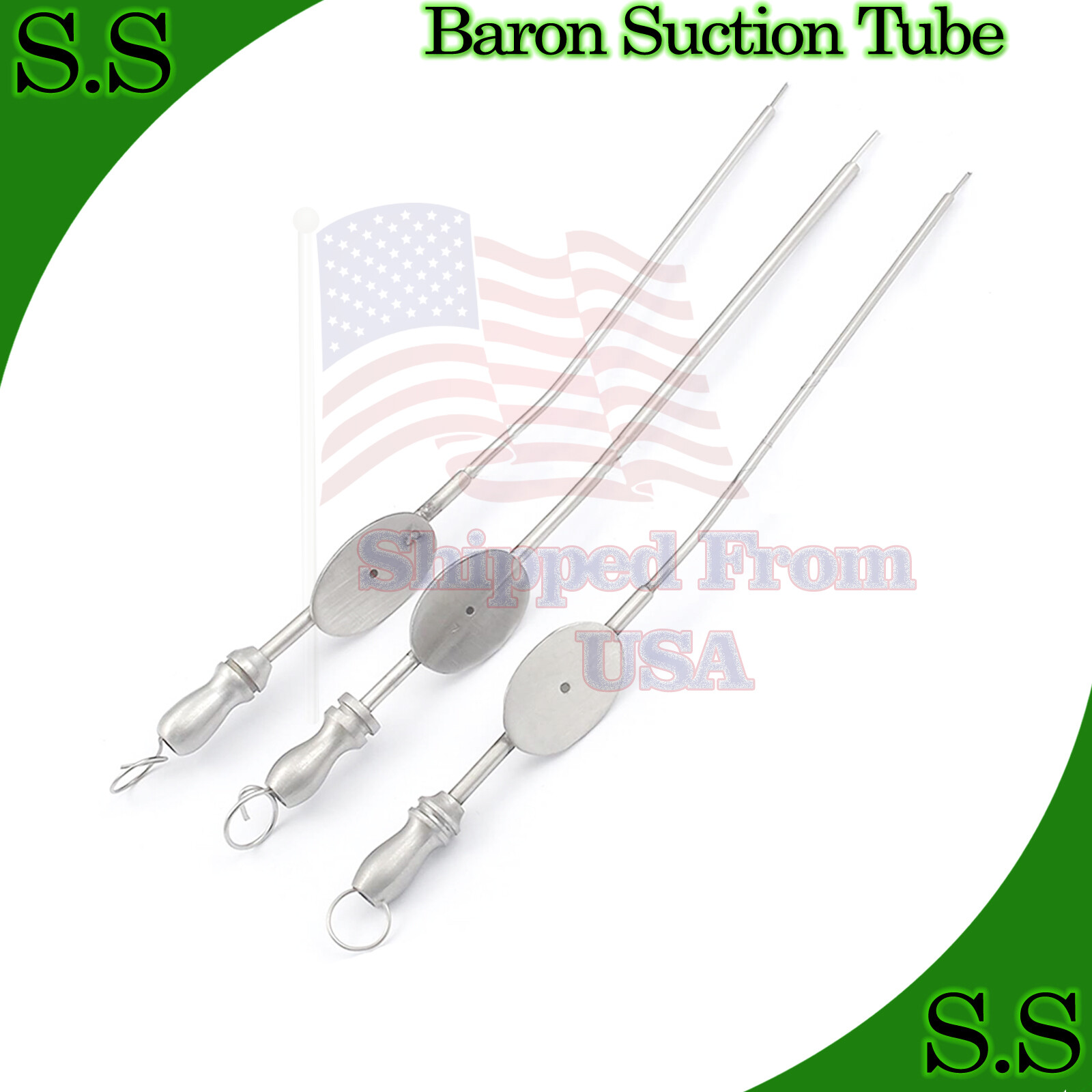 3 Baron Suction Tube# 3, 5, 7 Diagnostic ENT Surgical