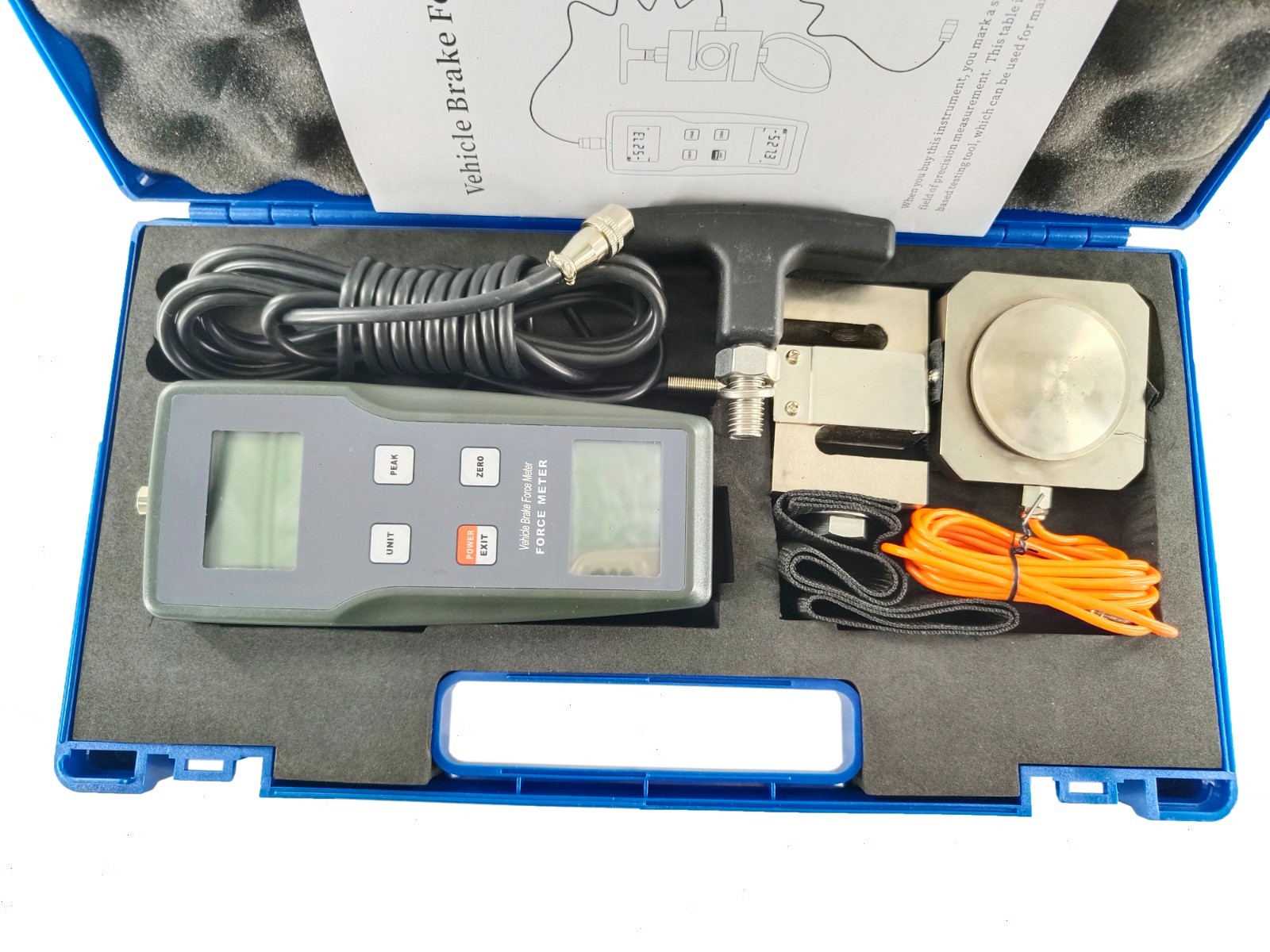 Handbrake Force Tester Gauge Meter with Accuracy ±0.5%FS ±1 Digit Unit kgf N Lbf