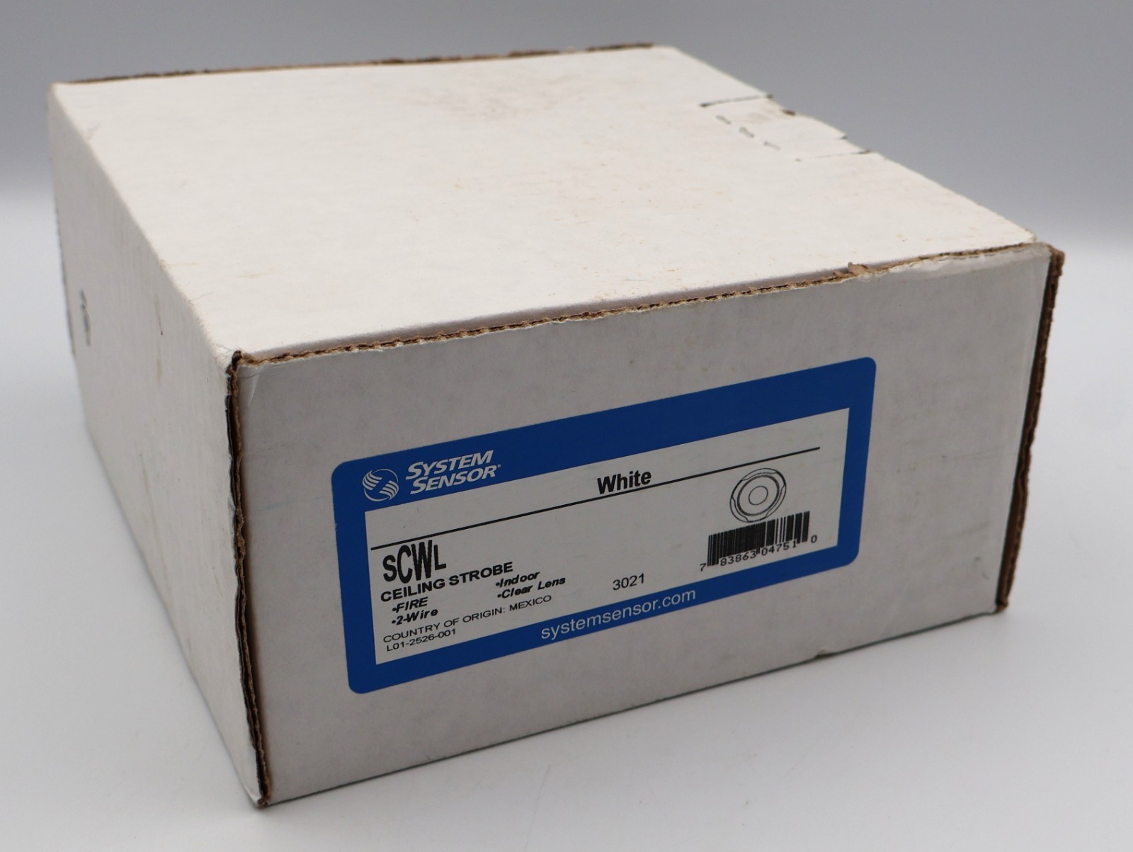 System Sensor Indoor Fire Alarm 2-Wire White Ceiling Strobe SS-SCWL – NEW