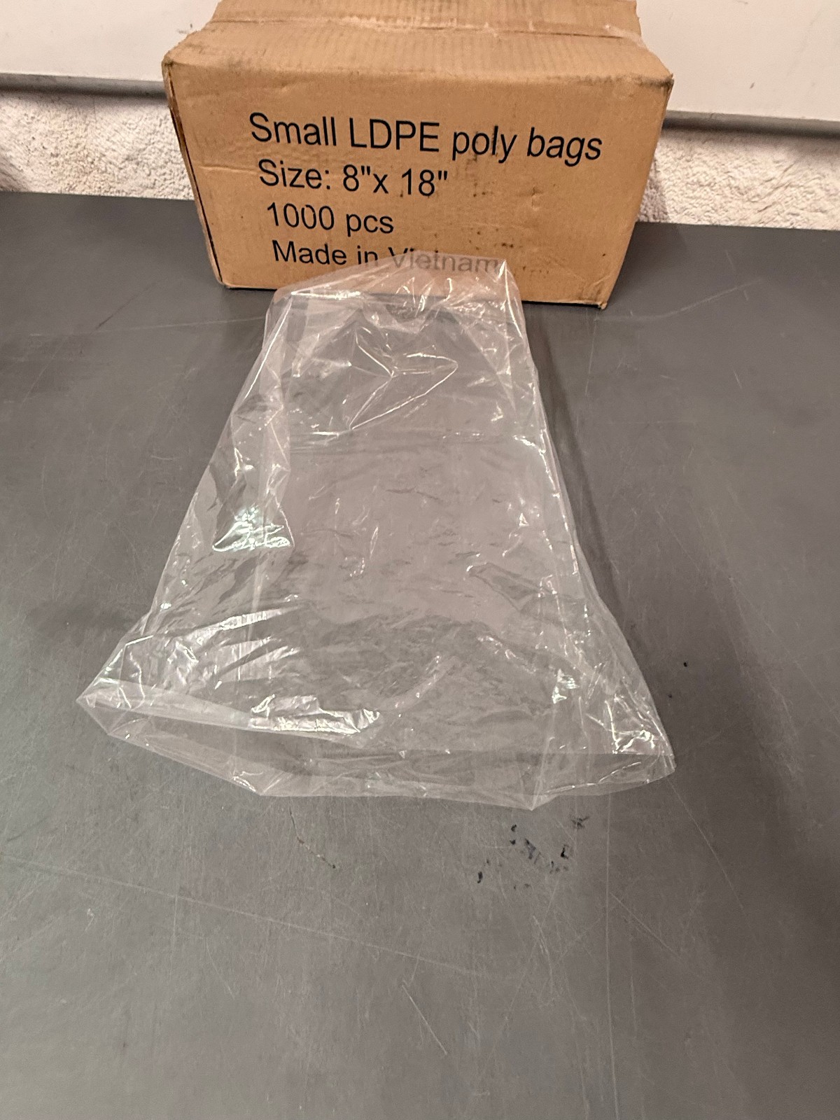 CASE OF 1,000 Clear 1.5 Mil Food Safe 8″ x 18″ Flat Open-Top LDPE Poly Bags
