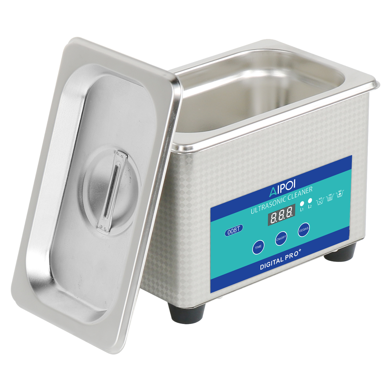 800mL Stainless Steel Ultrasonic Cleaner Jewelry Watch Glasses Cleaning Machine