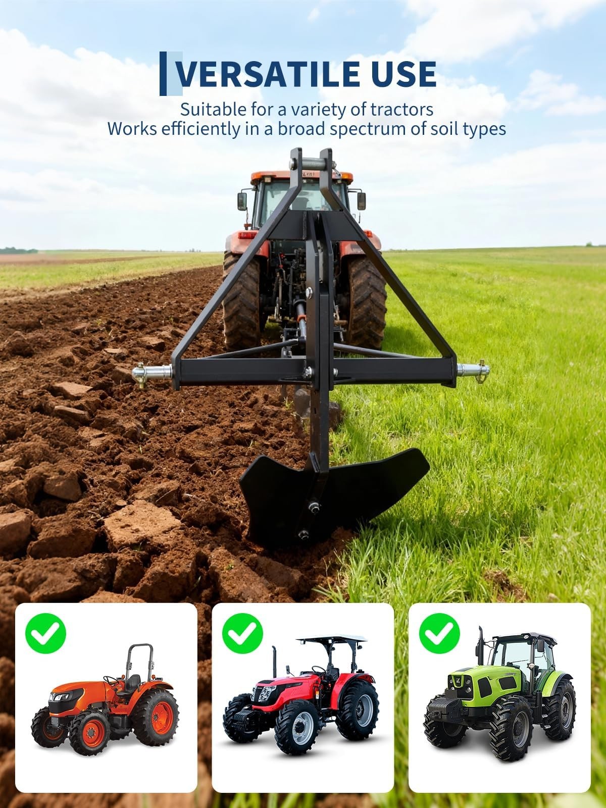 Steel Middle Buster Heavy Duty For Category 1 3 Point Quick Hitch Tractors Plow
