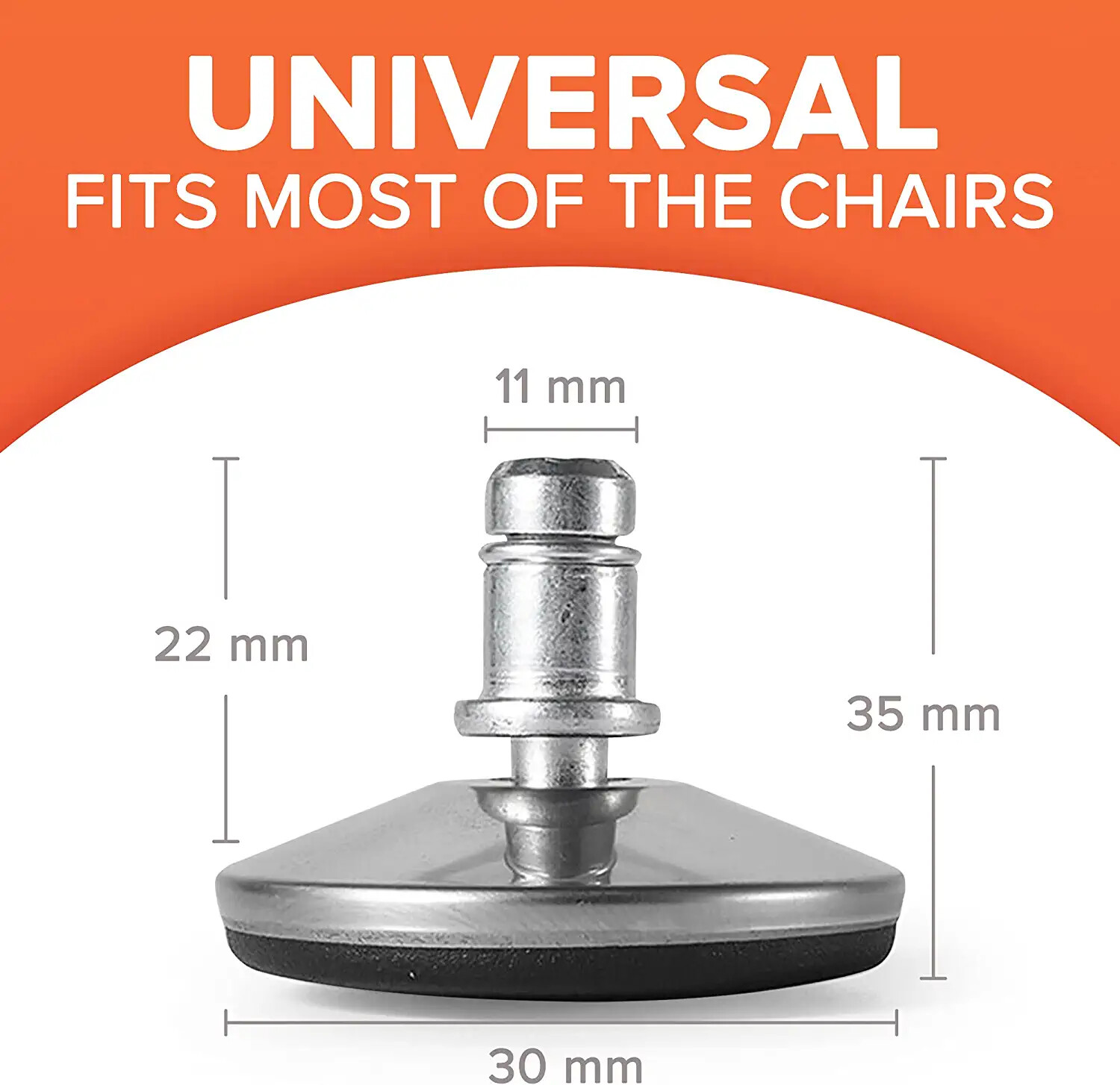 Anti-Slip Dia 7/16″ Office Chair Glides Bell Chair Wheels Swivel Caster Wheels