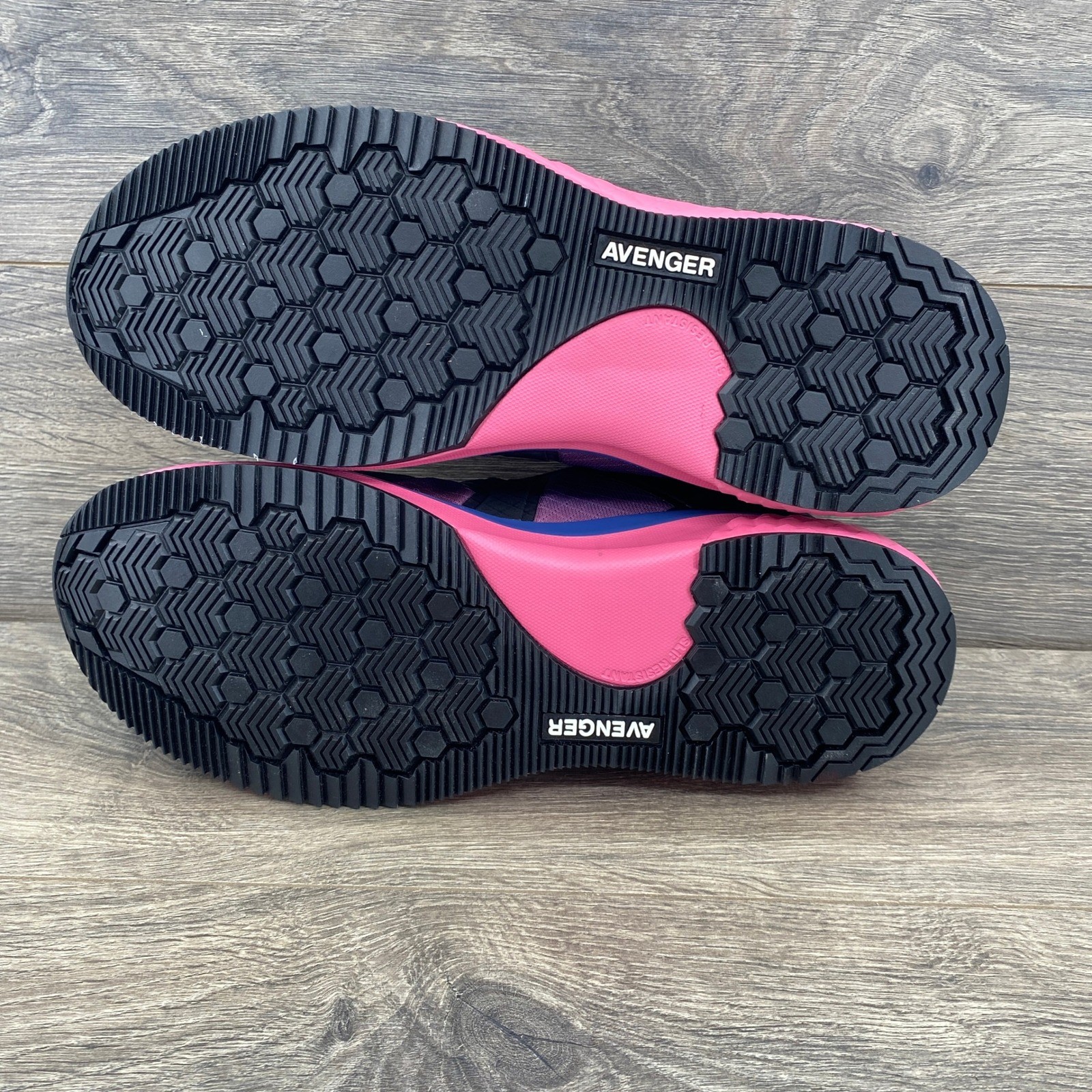 Avenger North Haven Work Shoes Womens 9.5 Wide Purple Pink Composite Safety Toe