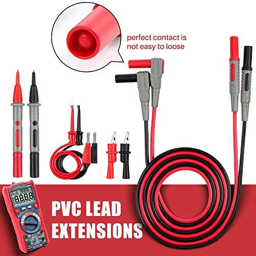 8Pcs Multimeter Test Leads Set w/Alligator Clips,1000V 10A CAT III & CAT IV 600V