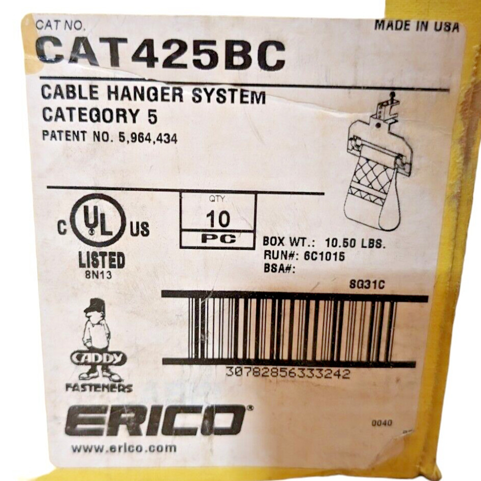 10x Erico Caddy 425 Cable Hanger System Category 5 CAT425BC
