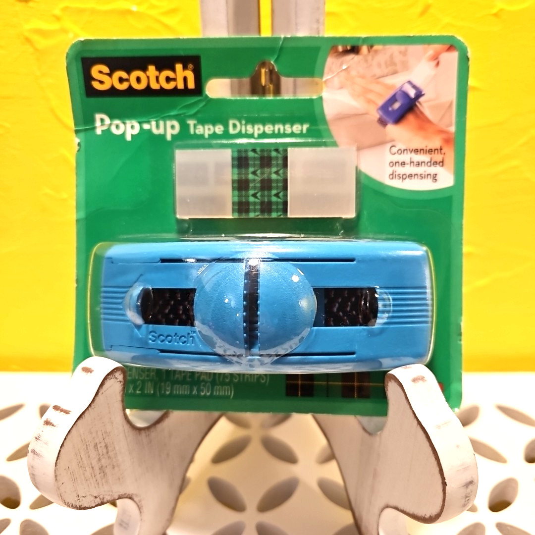 NWT Scotch Wrist Pop-up Pre-Cut Tape Strips Dispenser Refill Elastic Band Blue