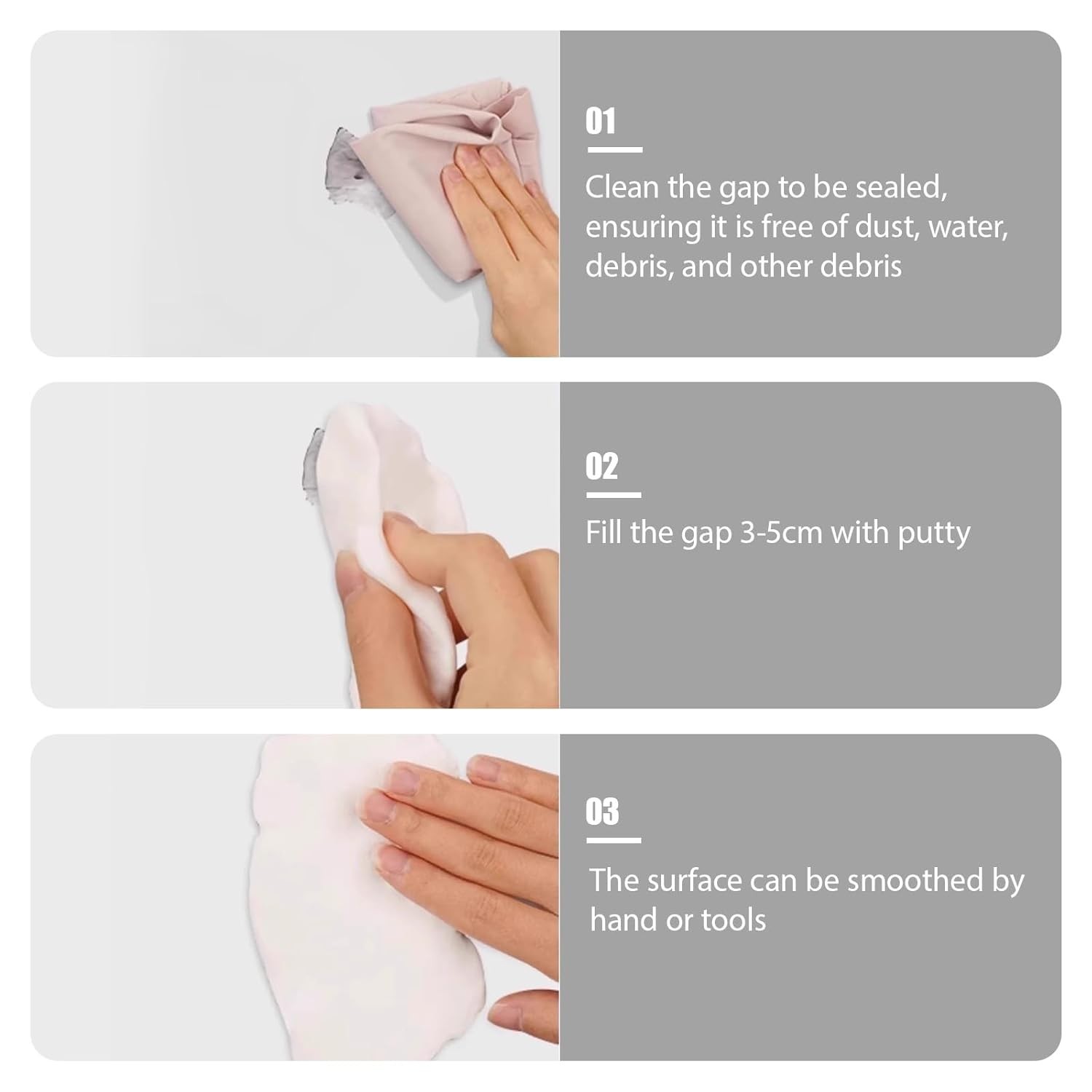 Ultra-Fast Drying Moldable Sealant Clay – 6 Convenient Bags for Home Repairs