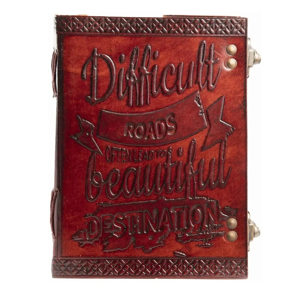 Handmade Leather Journal 7×5 Vintage Diary with Lock UnLined Pages Notebook