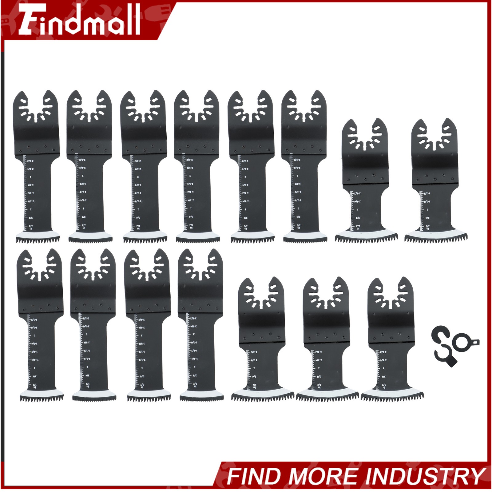 Findmall 15 Pcs Extended Oscillating Saw Blades Bi-Metal Multitool Blades
