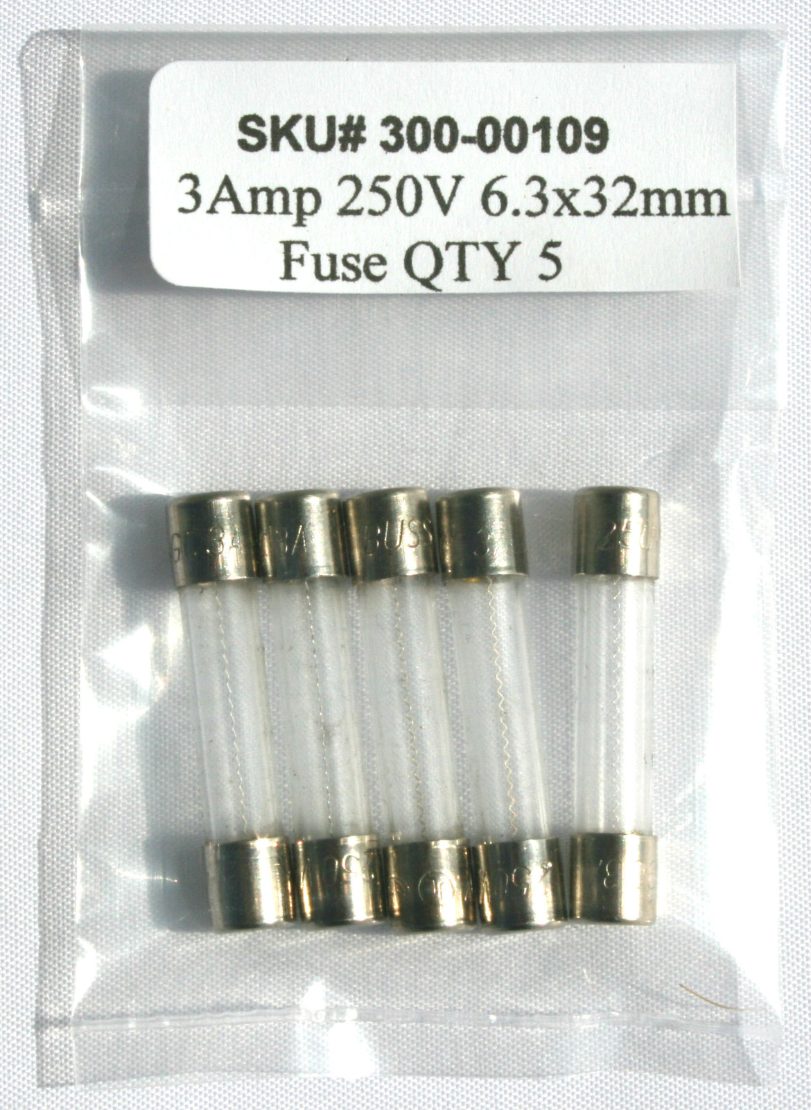 3 amp 250v / 6.3x32mm fuse / 3AMP 250 volts /Fast Blow/ Lot of 5