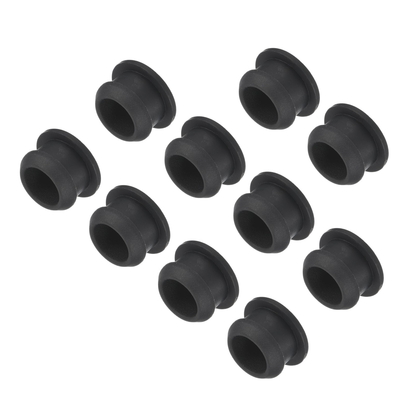10Pcs Silicone Snap in Locking Hole Plugs Seal Cover Panel Round 12mm Black