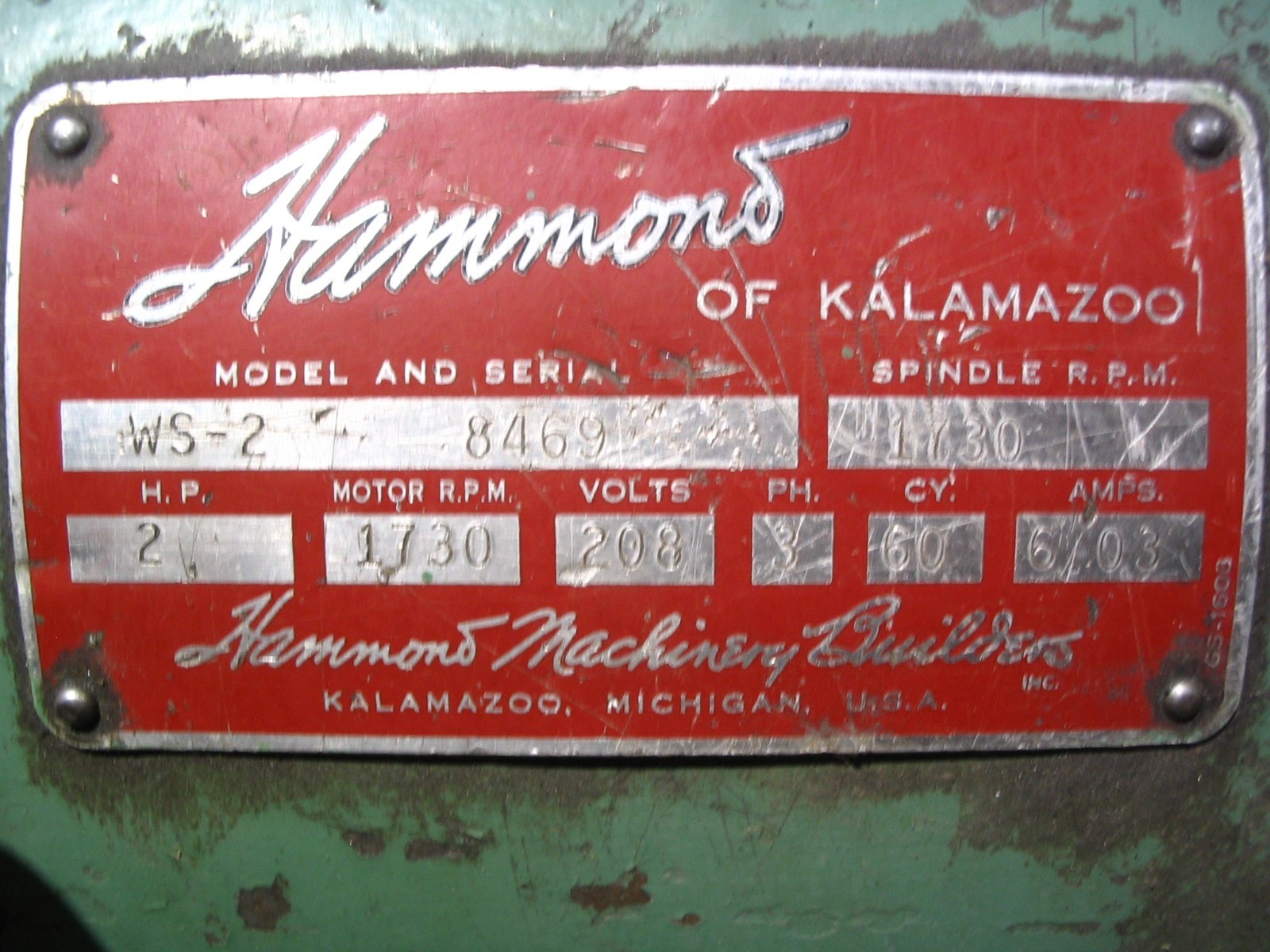 Hammond Double End Pedestal Grinder