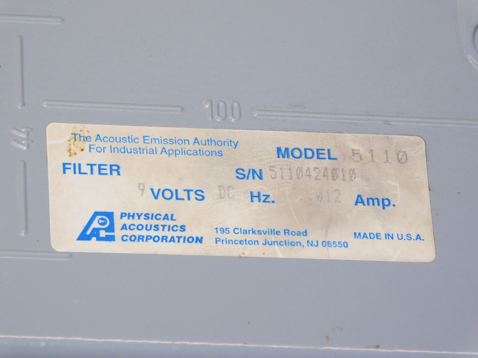 PAC Physical Acoustics Corporation 5110 Ultrasonic Leak Detector Monitor Unit