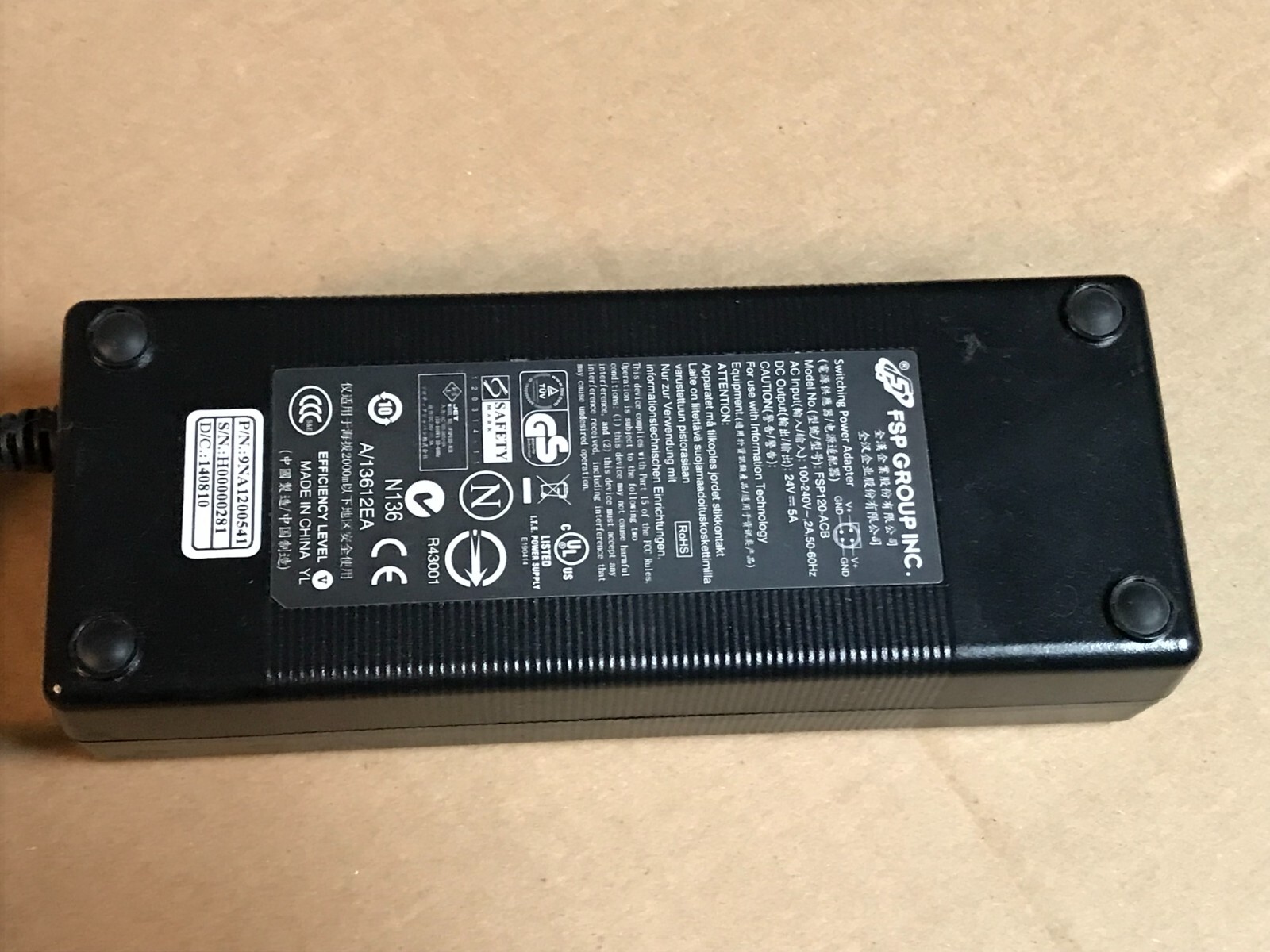 Lot of 4 FSP Group 24V 5A 4-pin Power Adapters FSP120-ACB FSP120ACB 9NA1200541