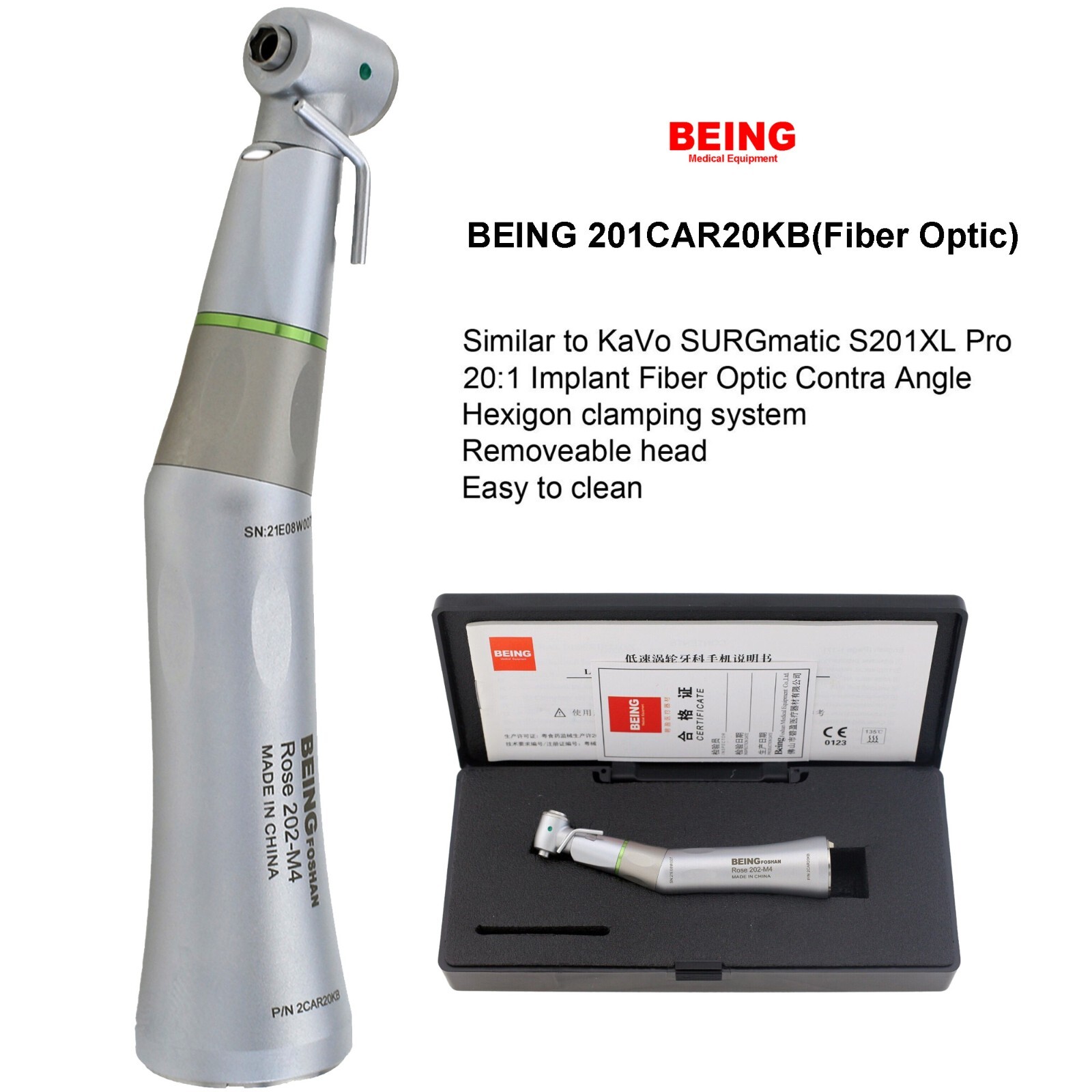 COXO Dental Implant Handpiece 20:1 32:1 Contra Angle Surgical Straight 1:1 NSK