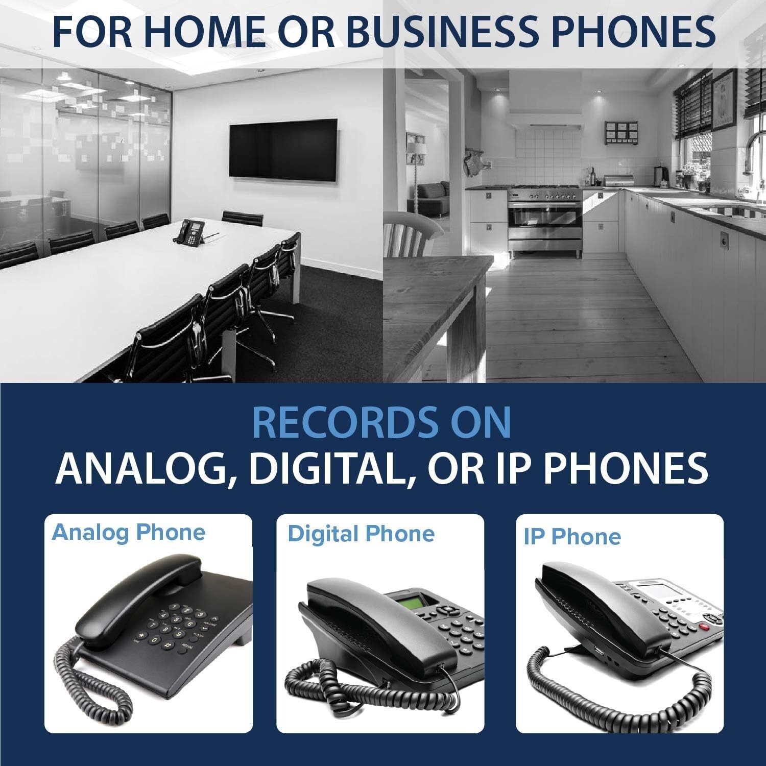 TR600 Landline Phone Call Recorder, Automatic Telephone Recording Device