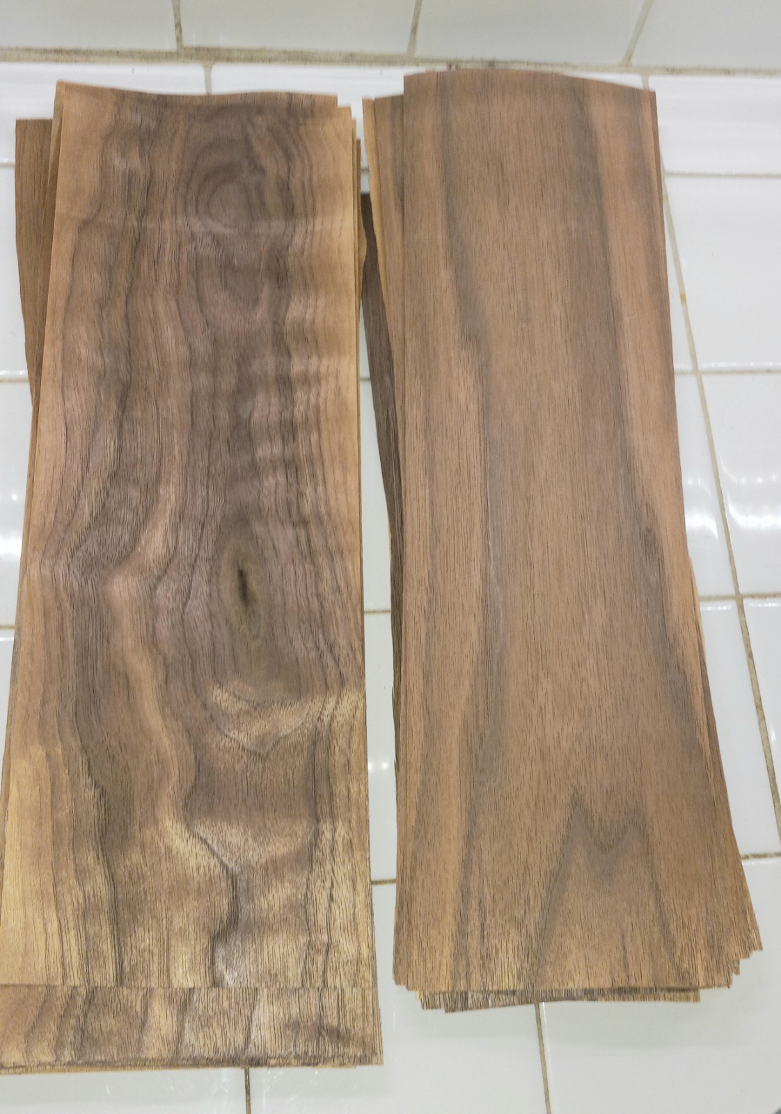 40 Sheets Hardwood VENEER .7MM – 16″ X 5″ Real Wood Wanut & Ash