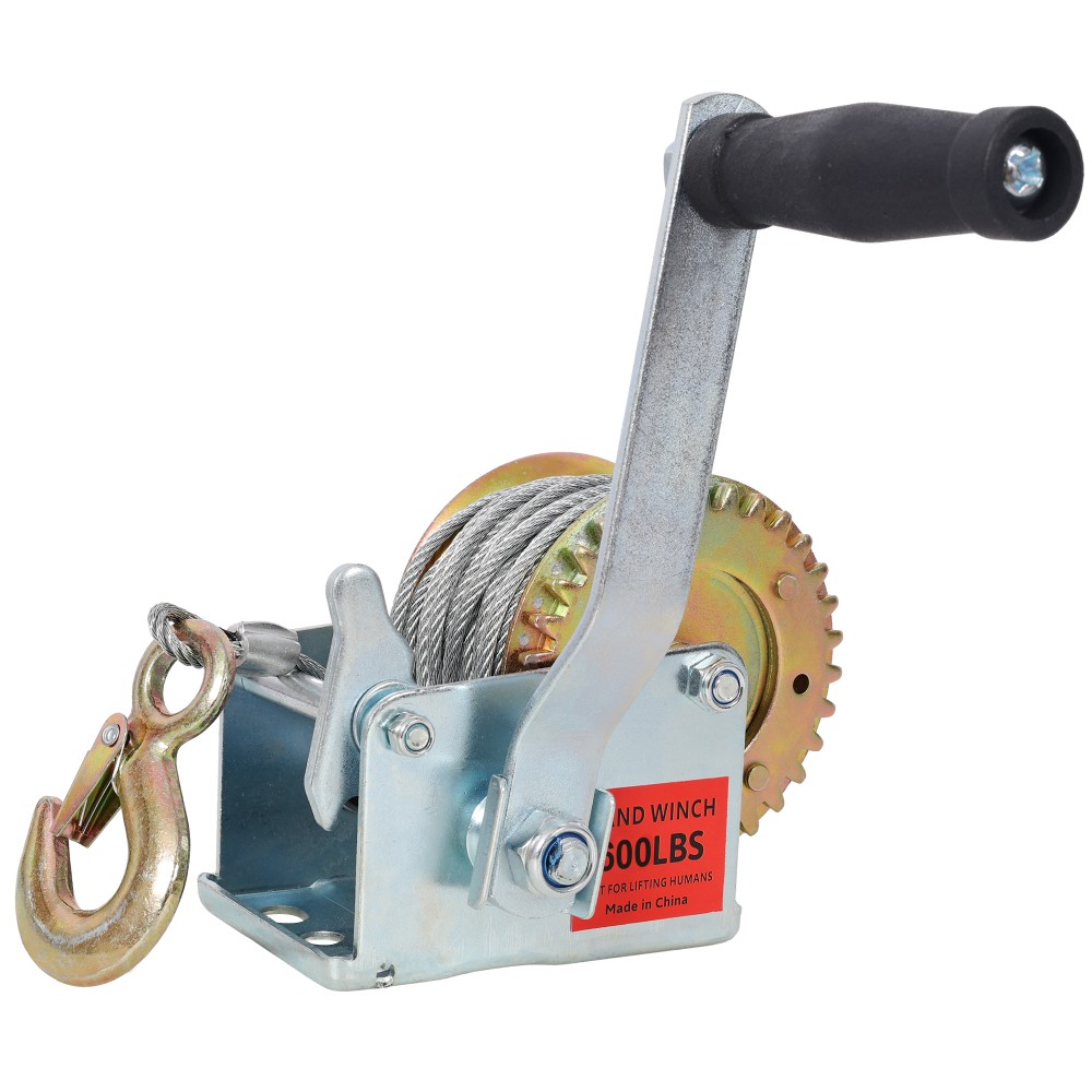 800LBS Hand Winch with 32.8FT Steel Cable, Galvanized Shell, 3.1:1 Gear Ratio…