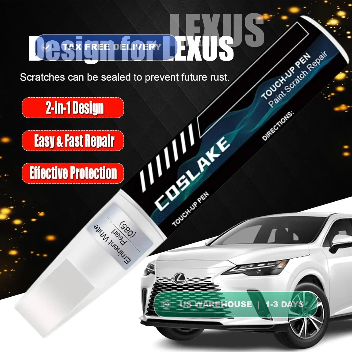 Touch Up Paint Kit For Lexus 1J7 Atomic Silver Metallic Scratch Repair Kit FAST