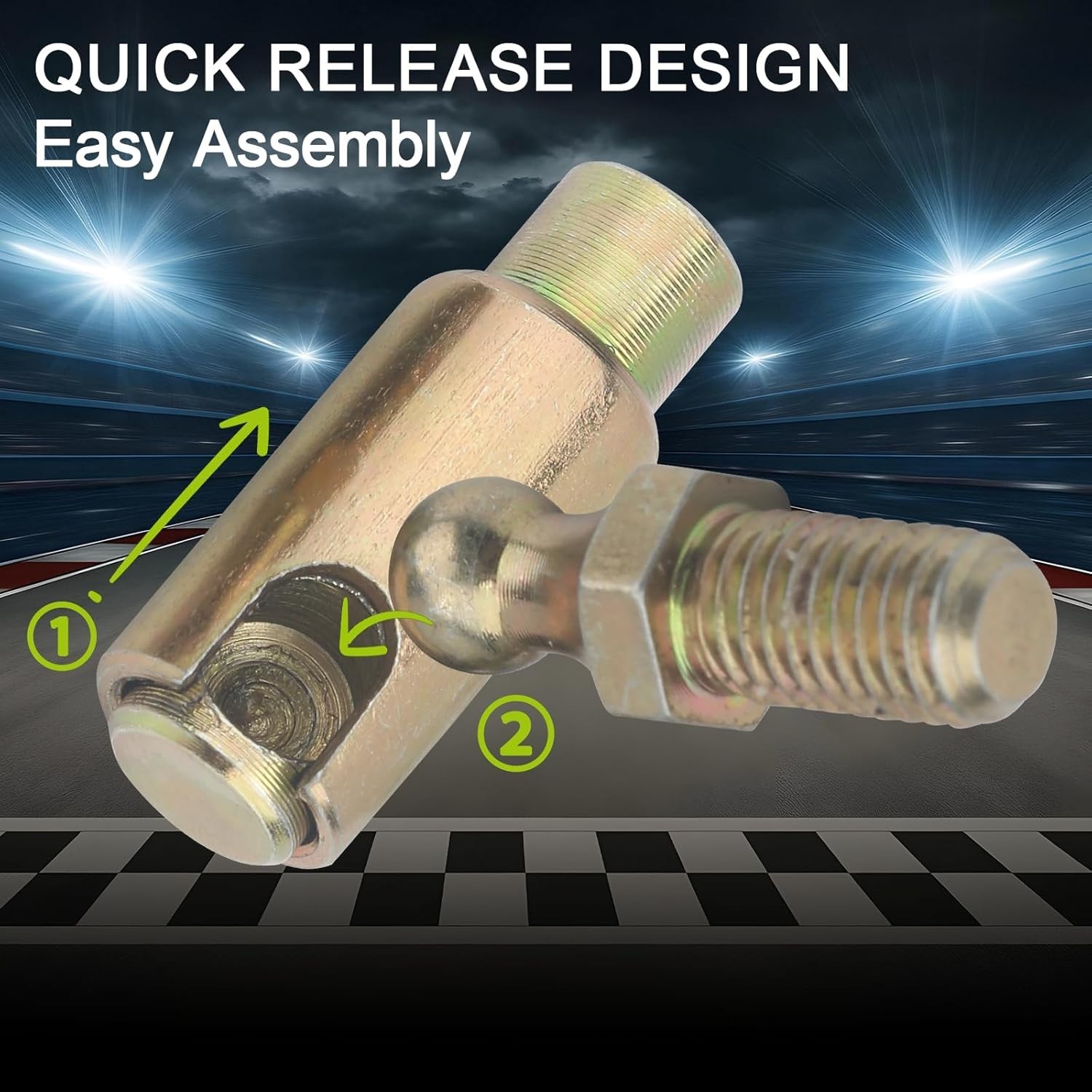 Throttle Disconnect, Quick Release Ball Joint, in Female Thread Steel Linkage…